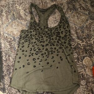 Rock & Republic Olive Leopard Print Tank Top